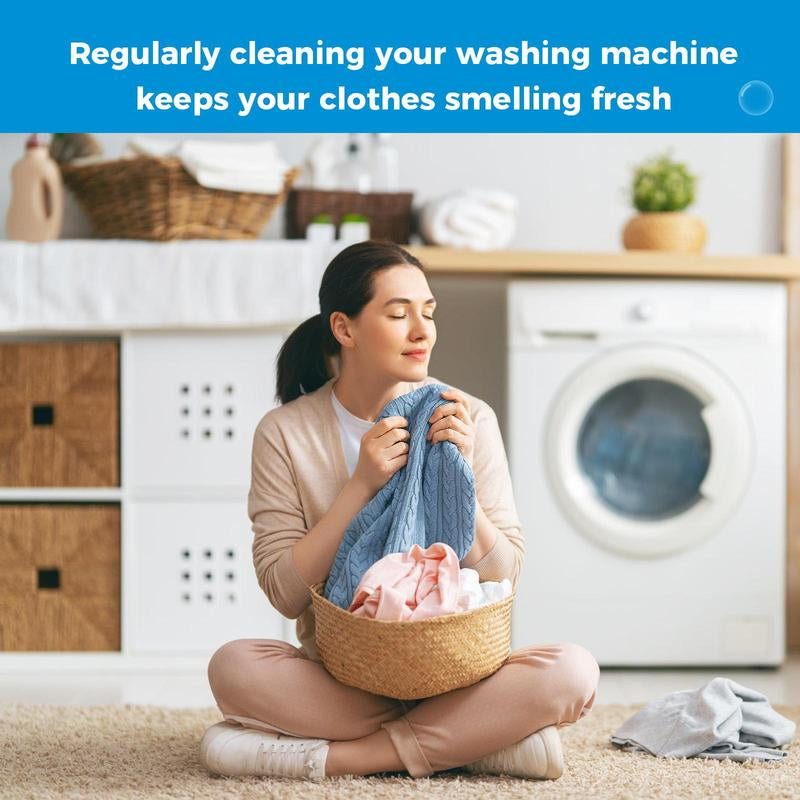 Washing Machine Cleaner Descaler 24 Pack - Deep Cleaning Tablets for HE Front Loader & Top Load Washer, Septic Safe Eco-Friendly Deodorizer, Clean inside Drum and Laundry Tub Seal - 12 Month Supply